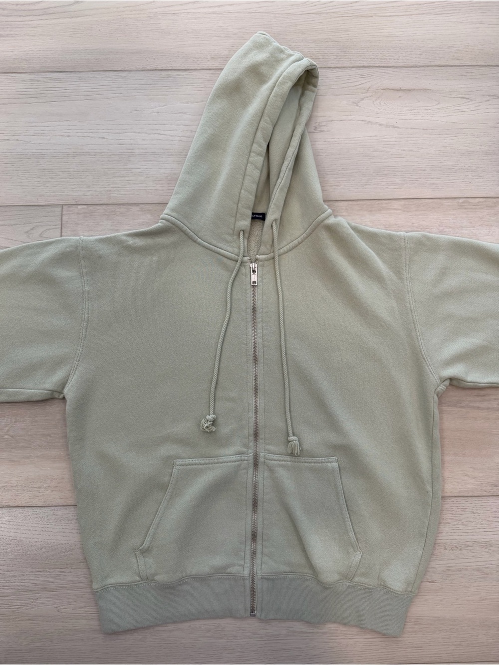 Brandy Melville Oversized Sage Green Zip Up Hoodie